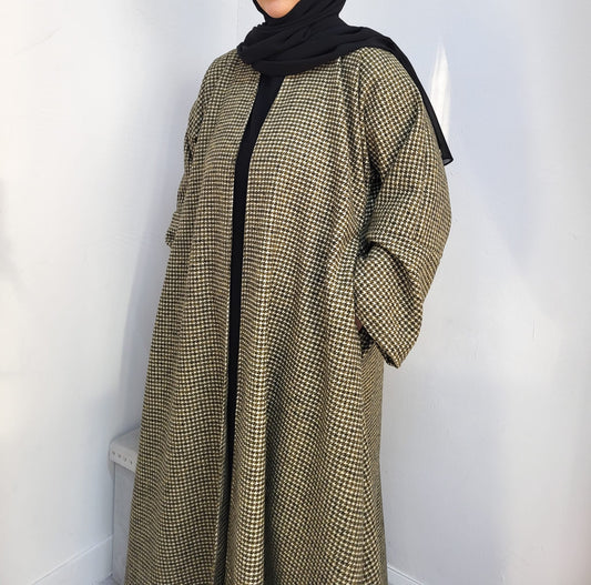 Habiba Olive Abaya Coat