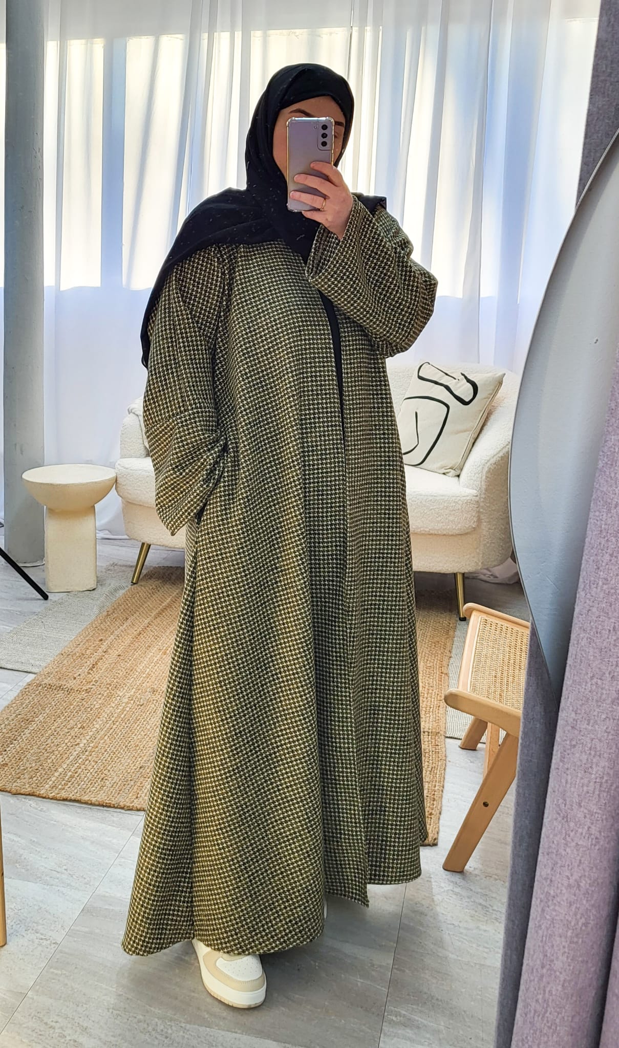 Habiba Olive Abaya Coat