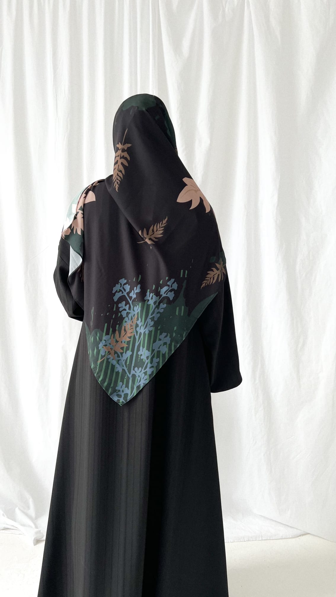 Floral Black Hijab