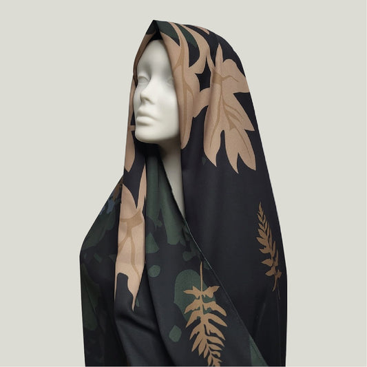 Floral Black Hijab