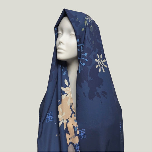 Floral Royal Blue Hijab